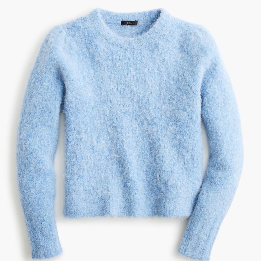 NWOT  J. Crew Puff-Sleeve Fuzzy Crewneck Sweater